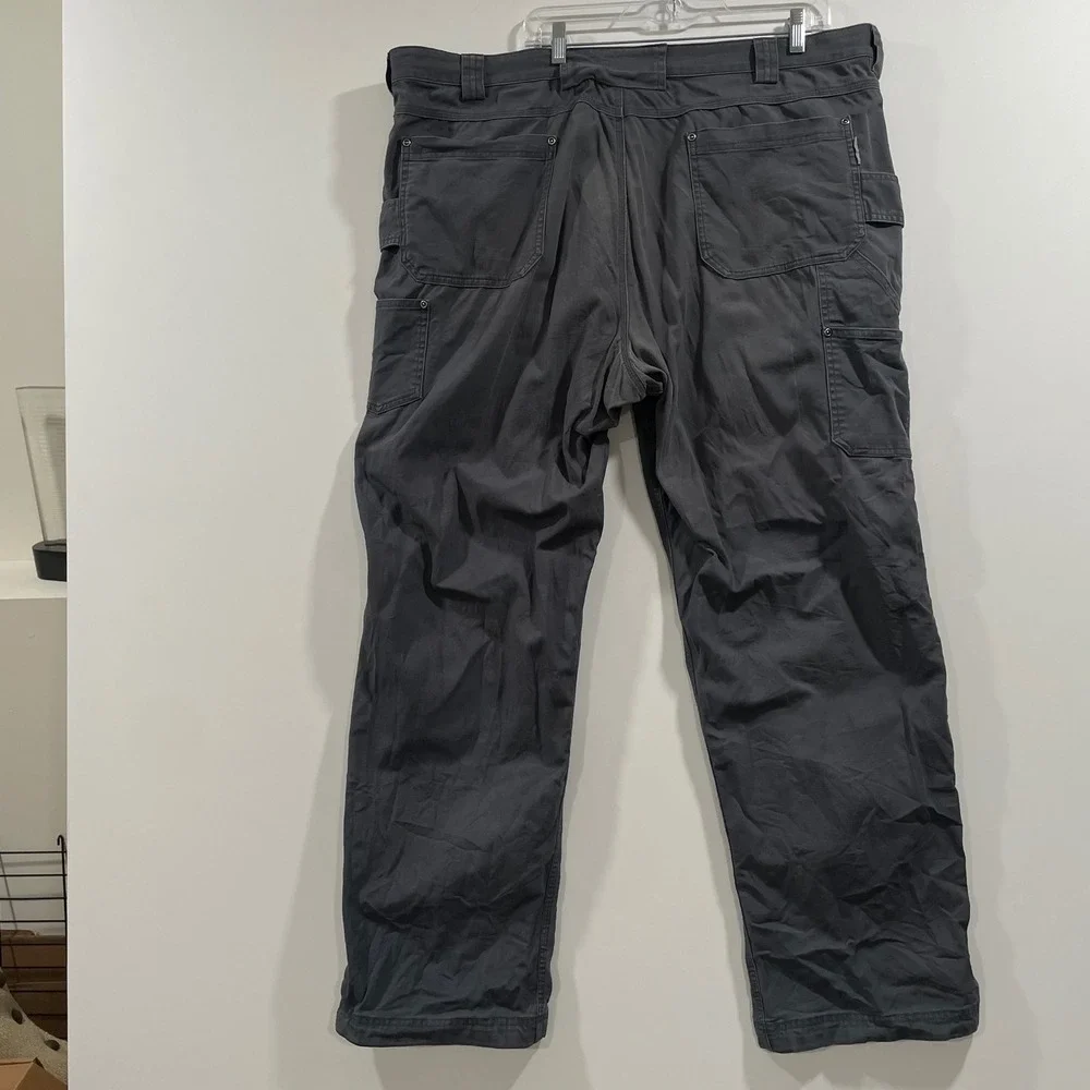 Duluth Trading Co Flex Fire Hose Relaxed Fit Pants Mens 42x34 Charcoal Gray Work